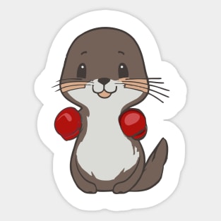 Cute Otter Boxing Sticker